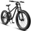 NAYSAYE Bicycles 26 Inch Mountain Bike Full Suspension 21 Speeds Fat Tire for Off Road Adventures, Black, 78"*27"*41.5" - 2 of 4