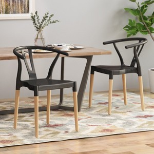 PLASTIC DINING CHAIR(set of 2) - 1 of 4