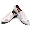 Santimon Mens Floral Loafers Embroidery Casual Slip On Driving Wedding Prom Shoes Pink - 2 of 4