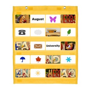 Unique Bargains Magnetic Wall Hanging Small Double-Sided Classroom Pocket Chart - 1 of 4