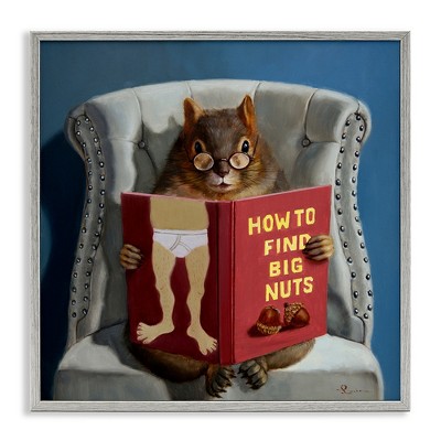 Stupell Industries Squirrel Reading Sassy Book, 12" x 12"