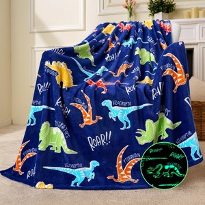 Glow in the Dark Blanket for Girls Boys Soft Gift Toy Throw Oversized Plush Soft and Cozy Warm Fleece Blanket Birthday Christmas Kids Room Decor - 1 of 4