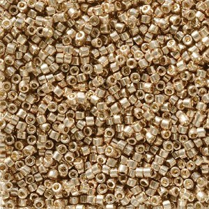 John Bead Miyuki Delica Bead 11/0 Duracoat Galvanized Antique Gold (DB2504) 5.2gms Vial - 1 of 1
