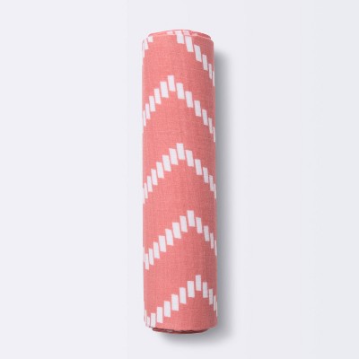 Image of Muslin Swaddle Blanket - Cloud Island™ Coral Chevron