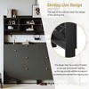 PAGED Hall Tree with Cushioned Bench and 6 Hooks, Modern Wooden Coat Rack with Storage and Sliding Door for Entryway, Hallway, Living Room - 3 of 4