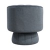 Maliang Dark Gray Velvet Accent Chair Modern Luxury Living Room Furniture, 1pc Swivel Chair Comfortable Barrel Back - 4 of 4