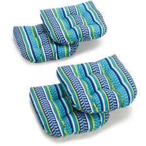Blazing Needles, 19-inch U-Shaped Spun Polyester Outdoor Tufted Dining Chair Cushions (Set of 4) - 1 of 1