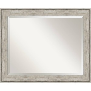 33"x27" Crackled Metallic Framed Wall Mirror Silver - Amanti Art: Modern Beveled, No Assembly Required - 1 of 4