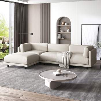 102.4" L-Shaped Upholstered Sofa, Convertible Sectional Sofa With Reversible Chaise - ModernLuxe