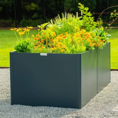 Midnight Blue 32" Tall Modern Metal Raised Garden Bed