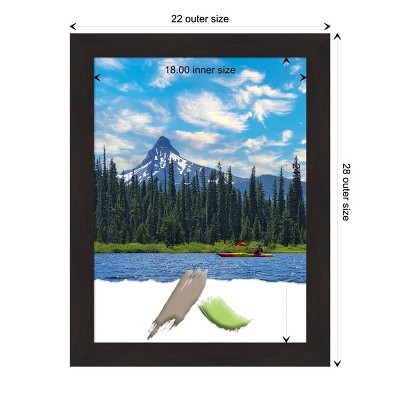 Espresso Brown Narrow Woodgrain Picture Frame 18x24