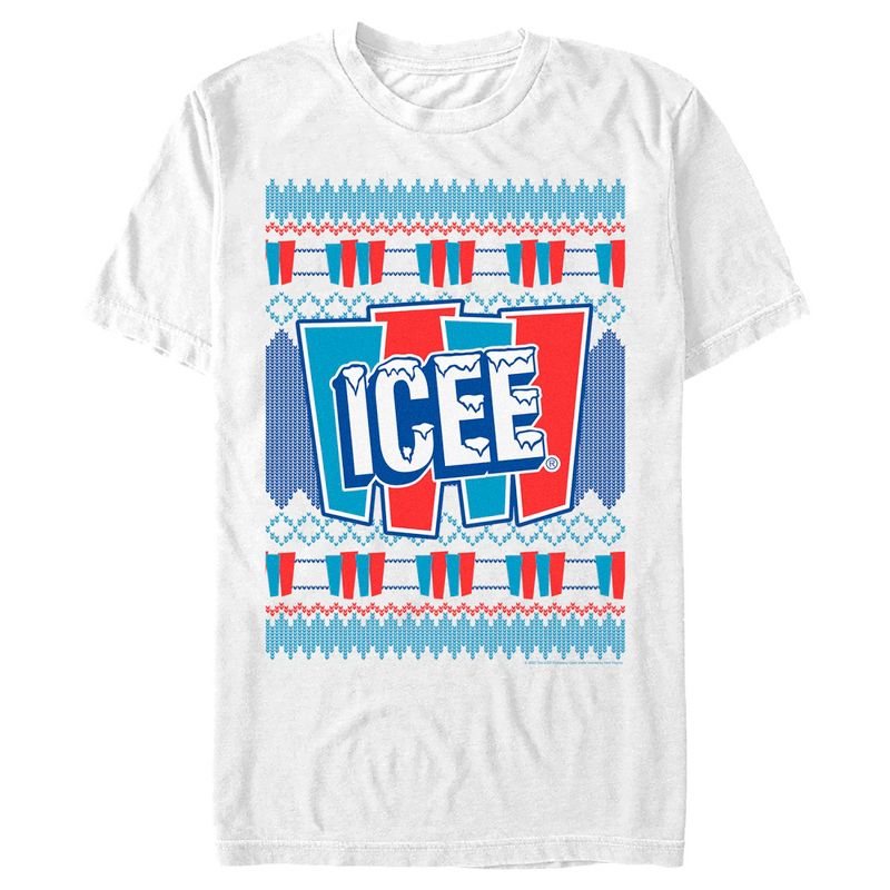 Men's ICEE Retro Ugly Sweater T-Shirt, 1 of 6