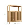 Syemin Decorative Storage Cabinets Bamboo Storage Cabinet, Freestanding Bathroom Cabinet, Floor Cabinet Organizer, Beige, 24.57"*10.75"*32.09" - 3 of 4
