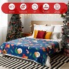 Lomsoe Christmas Throw Blankets Snowmen, Hearts, Santa, Snowflakes, Xmas Tree Soft Cozy Christmas Plush Flannel Blanket for Sofa, Christmas Gift. - 3 of 4