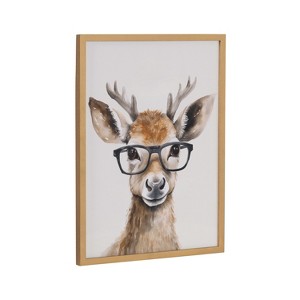 Kate & Laurel All Things Decor 12"x16" Gallery Cute Deer Wearing Glasses Print by The Creative Bunch Studio Gold - 1 of 4