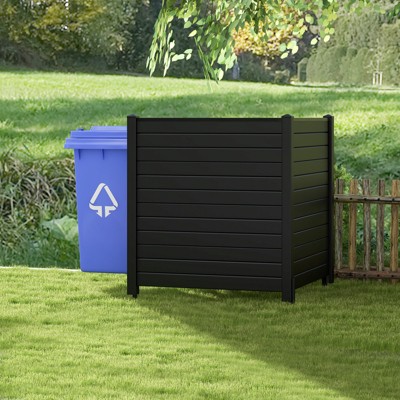 Black Vinyl Outdoor Privacy Fence Panels with Stakes