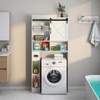 Over The Toilet Storage Cabinet with Sliding Door & Paper Holder Stand, Space-Saving Rack - 4 of 4