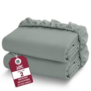 Microfiber Fitted Sheets Deep Pocket Up to 16-Inch , Ultra Soft , Easy Fit , Hypoallergenic Fitted Bed Sheets - Lux Decor Collection - 1 of 4