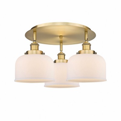 Bell - 3 Light Flush Mount In Art Deco Style-9.25 Inches Tall and 19.75 Inches Wide