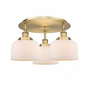 Bell - 3 Light Flush Mount In Art Deco Style-9.25 Inches Tall and 19.75 Inches Wide - 1 of 1