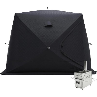 AMERLIFE Outdoor Sauna Tent, Portable Wood Burning with Stove, Steam for Dry Sauna, Oxford Cloth & Carbon Steel Stove with Stones, Grey
