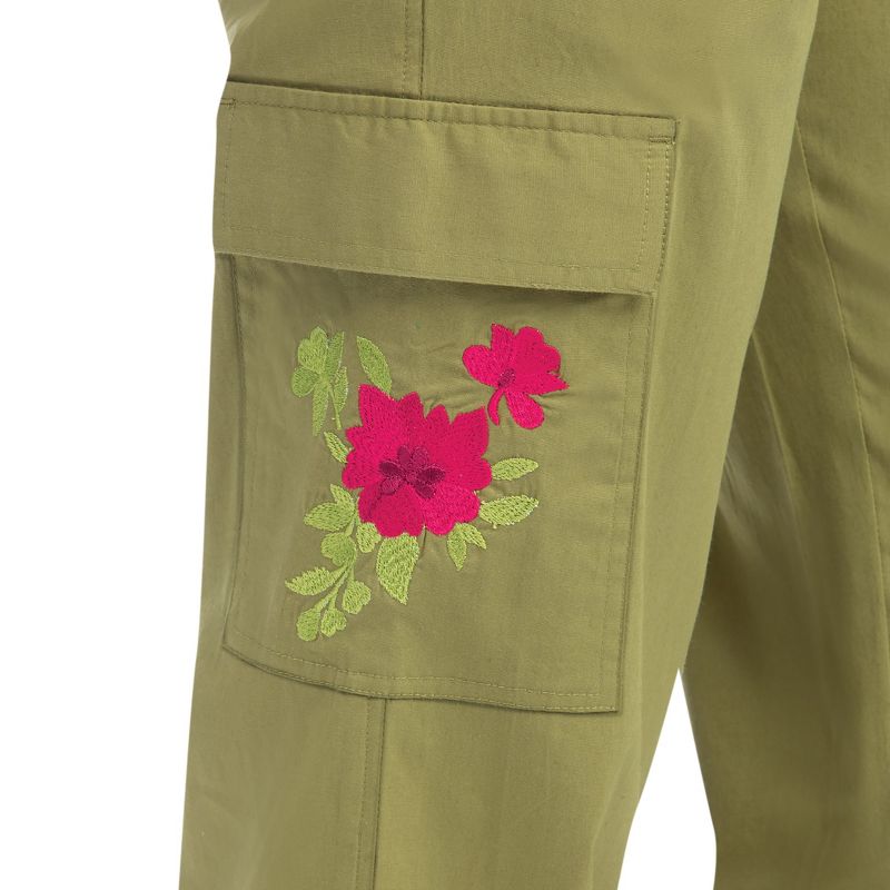 Collections Etc Embroidered Cargo Pocket Pants, 3 of 6