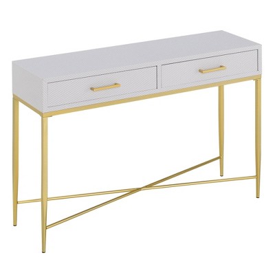 Ashley Console Table Beige/Gold - Breighton Home