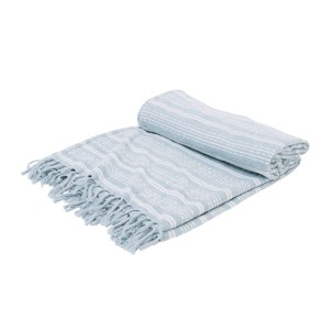 EY Essentials 80" x 96" Chenille Stripe Fog Bed Throw - 1 of 3