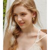 Gold Dangle Earrings for Women Brushed Finish, Matte Gold Statement Jewelry, 14k Gold Plated - 4 of 4
