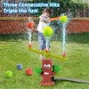 ARTSEA 2-in-1 Water Sprinkler Baseball Toys, Summer Spinning Water Spray Toy with 2 Sprinkler Heads and 4 Balls, 360° Roating(Tree Stump) - 3 of 4