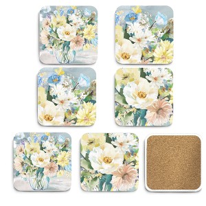 Courtside Market Betsy Bouquet 4x4 6-Piece Coaster Set - 1 of 2