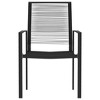 vidaXL Dining Set Black Powder-Coated Steel, PVC Hollow Rattan, Glass - 31.5" Table Length 4 Items - 4 of 4
