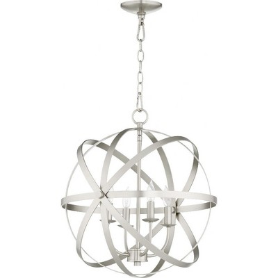 Quorum Lighting Celeste 4-Light Chandelier, Satin Nickel, 4 Lights, 19 Width, 21 Height