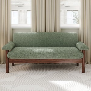 Christopher Knight Home Basile Modern 2 Seater 72.8" Sofa with Armrest Pillows and Rubberwood Leg - 1 of 4