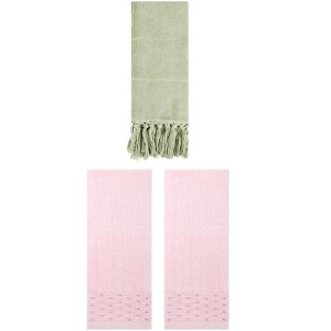 REGALWOVEN 3 Packs Solid Cotton Absorbent Soft Bathroom Hand Towel 14" x 30" - 1 of 4