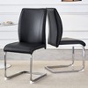 DOMETOUR PU High Resilience Dining Chair Set of 2 with Arched Metal Silver Leg Luxury Simple Arch Chair - image 2 of 4