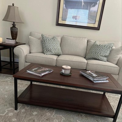 48 Rhonda Solid Mango Wood Coffee Table Dark Cognac Brown - WyndenHall