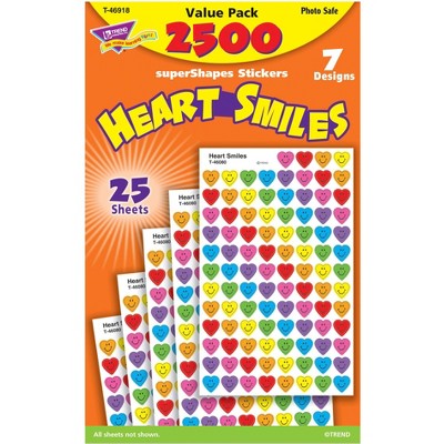 Trend Enterprises Heart Smiles SuperShapes Stickers, pk of 2500