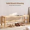 VEVOR Rattan Bench, 47.6" Wooden Rattan Bench with Shoe Storage, Entryway Bench with Oak Wood Legs, Solid Wood Boho Bench with Hand Woven Rattan - 3 of 4