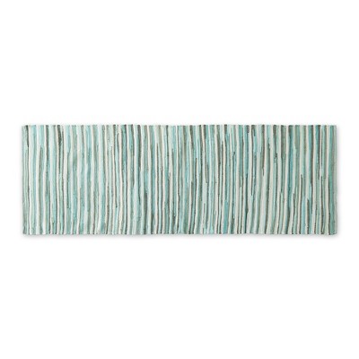 Design Imports Aqua Slim Stripe Cotton Chindi Rug 2Ft 3Inx6Ft