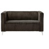 Home Design Gavin Velvet Square Loveseat, Brown - 4 of 4