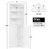 Yaheetech 64.5"H Corner Shelving Unit Corner Cabinet with Adjustable Shelf, White - 3 of 4