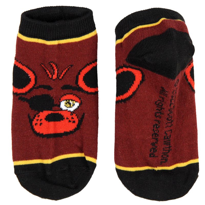 Five Nights at Freddy's Kids Character Designs No-Shoe Ankle Socks 4 Pairs, 10-4 Multicoloured, 3 of 7