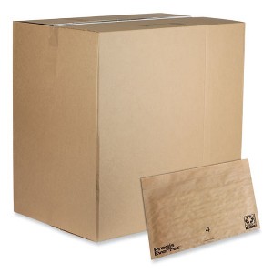 Pregis EverTec Curbside Recyclable Padded Mailer, #4, Kraft Paper, Self-Adhesive Closure, 14 x 9, Brown, 150/Carton - 1 of 4