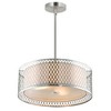 CWI Lighting Mikayla 3 Light Drum Shade Chandelier With Satin Nickel Finish - 3 of 4