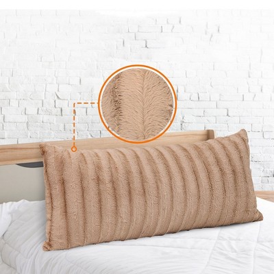 Sand Faux Fur Rectangular Body Pillow for Kids - 18" x 40"