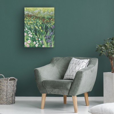 Grace Popp Floral Landscape Canvas Art with Wood Frame