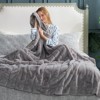Itopfox Cozy Bliss Faux Fur Throw Blanket for Couch, Ultra Soft Plush Winter Blanket for Sofa Bedroom Living Room, Grey - 4 of 4