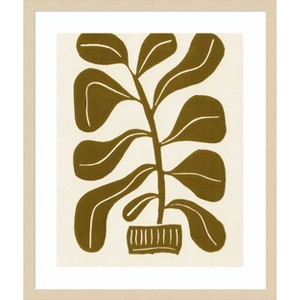 Amanti Art Linocut Houseplant No 2 by Alisa Galitsyna Wood Framed Wall Art Print - 1 of 4