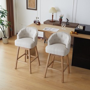 NicBex Swivel Bar Stools Set of 2,33.25" Counter Height Bar Stools with Padded Seat,Stool Chair with Backrest,Footrest,Counter Stools for Bar - 1 of 4
